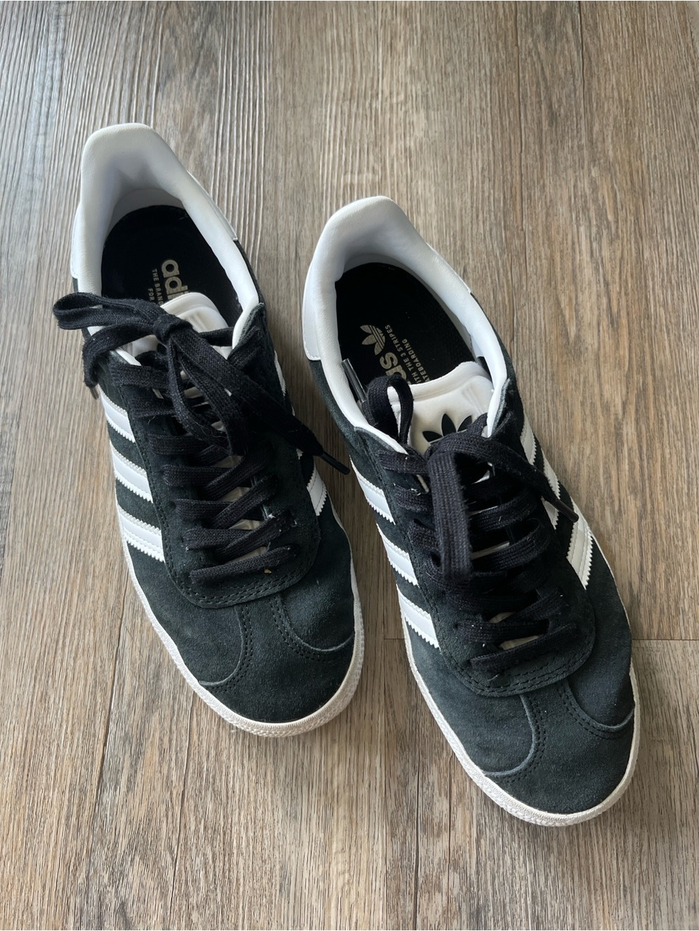 adidas Black and White Suede Sneakers with Stripes